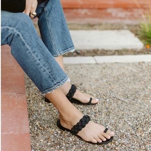 Jenni Kayne Leather Braided Strap Sandal